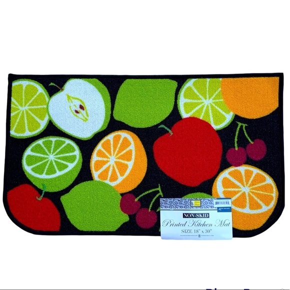Assorted Fruit Colorful Printed Accent Rug Mat MultiColor Rectangle 18 X 30 in - Picture 1 of 12